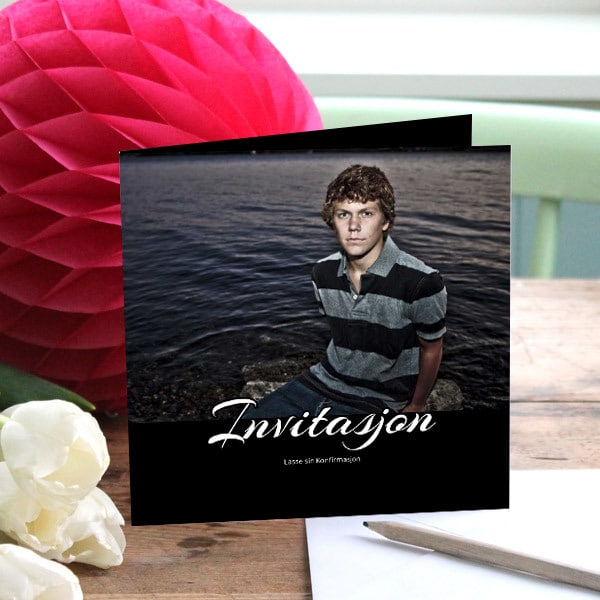 Invitasjon konfirmasjon 15x15 cm - trykk på fire sider - Bilde 2