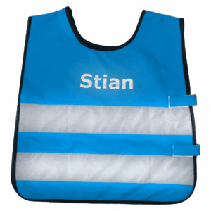 Blå Refleksvest med reflekstrykk