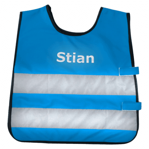 Blå Refleksvest med reflekstrykk