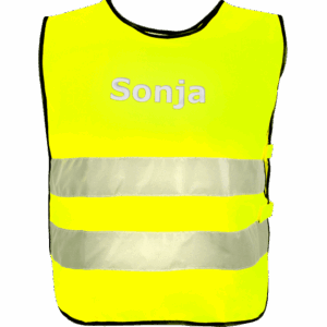 Gul Refleksvest med reflekstrykk