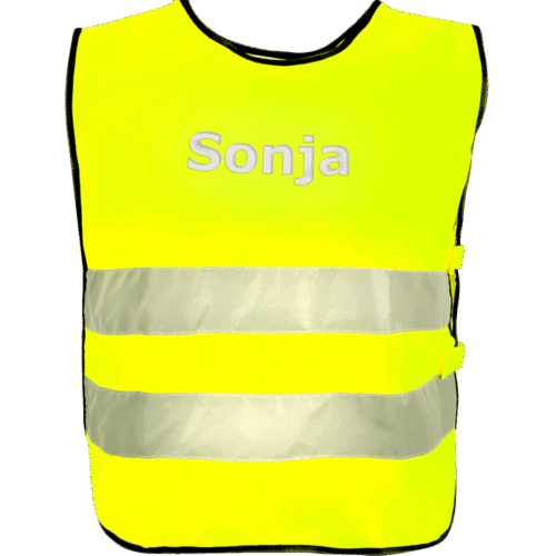 Gul Refleksvest med reflekstrykk