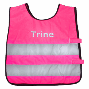 Rosa Refleksvest med reflekstrykk