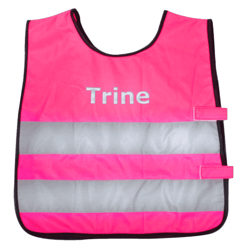 Rosa Refleksvest med reflekstrykk