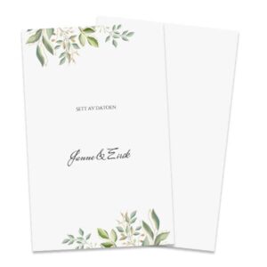 Invitasjon bryllup 10x15cm - trykk på to sider, stående
