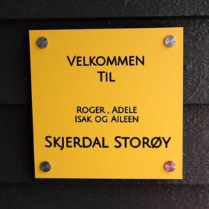 Dørskilt 20x20 cm aluminium